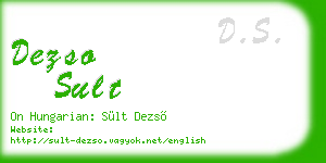 dezso sult business card